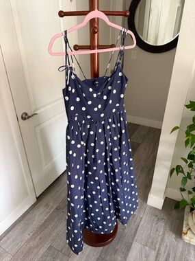 En Saison Navy with White Polka Dots Sundress
